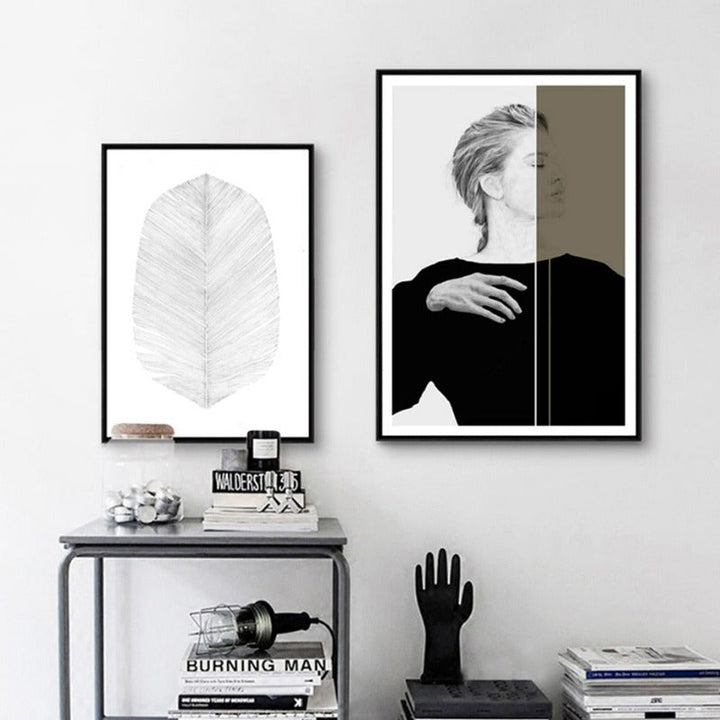 Nordic Abstract Leaf Art - Canvas Wall Art Painting | Bowlift