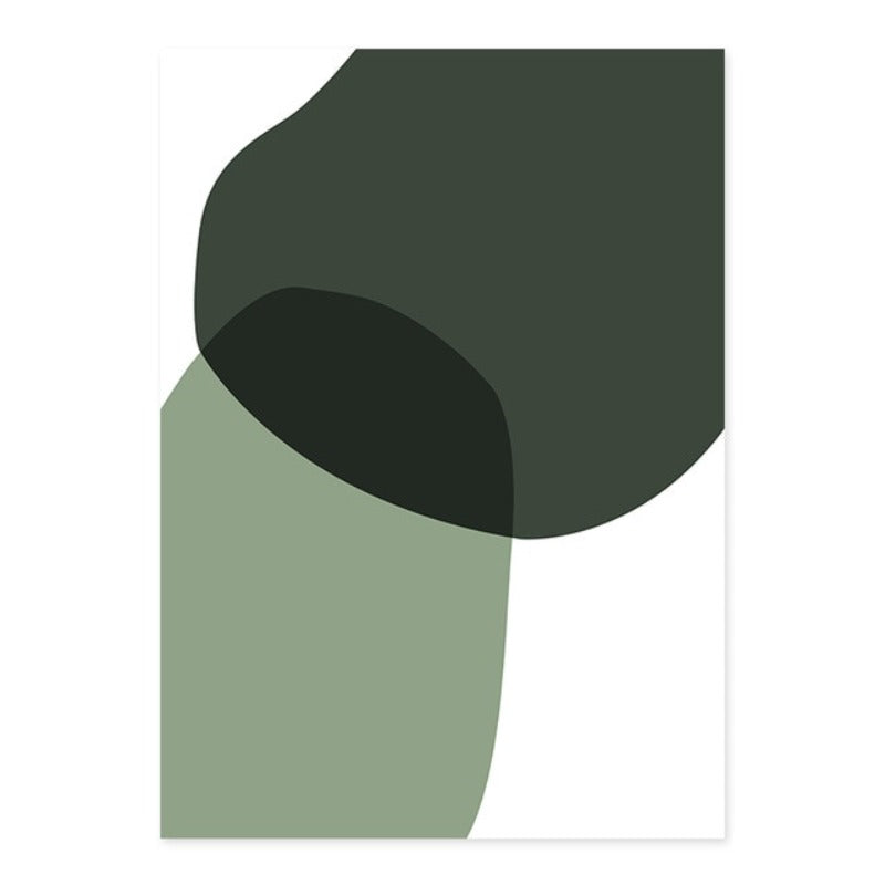 Geometric Green Color Block - Canvas Wall Art Painting | Bowlift
