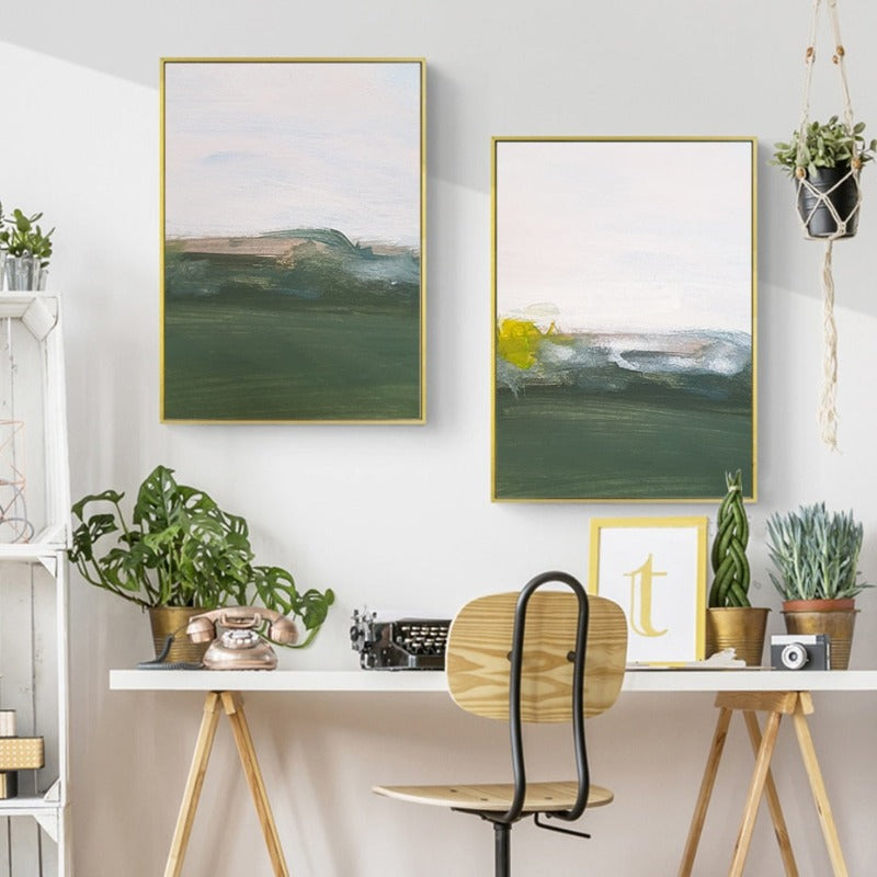Green Printing Oil Art - Canvas Wall Art Painting | Bowlift