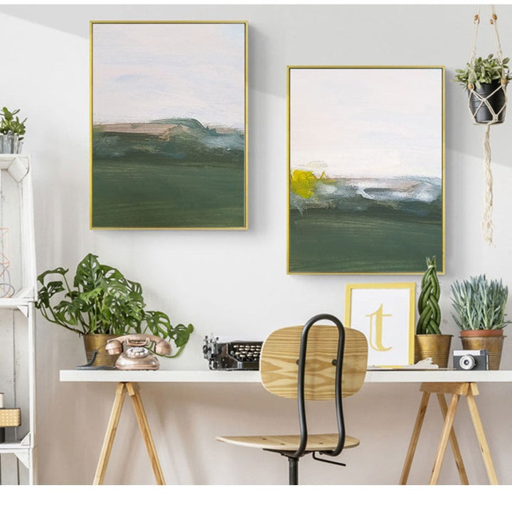 Green Printing Oil Art - Canvas Wall Art Painting | Bowlift