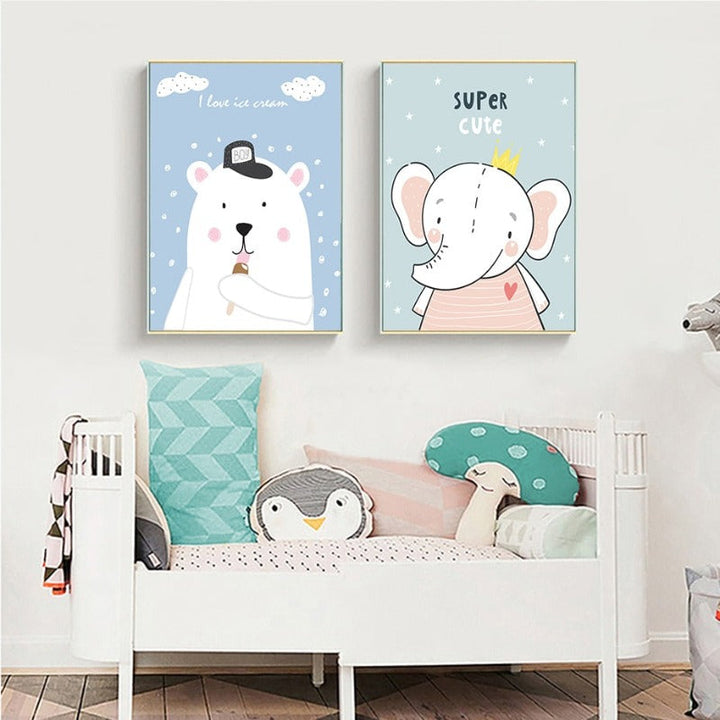 Baby Jungle Safari - Canvas Wall Art Painting | Bowlift