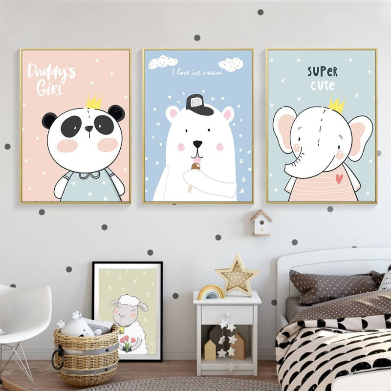 Baby Jungle Safari - Canvas Wall Art Painting | Bowlift