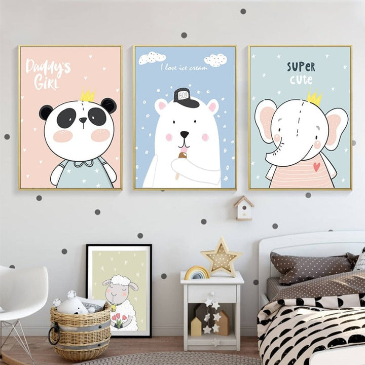 Baby Jungle Safari - Canvas Wall Art Painting | Bowlift