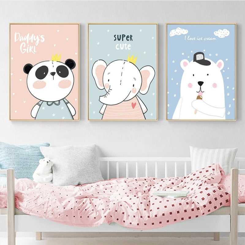 Baby Jungle Safari - Canvas Wall Art Painting | Bowlift