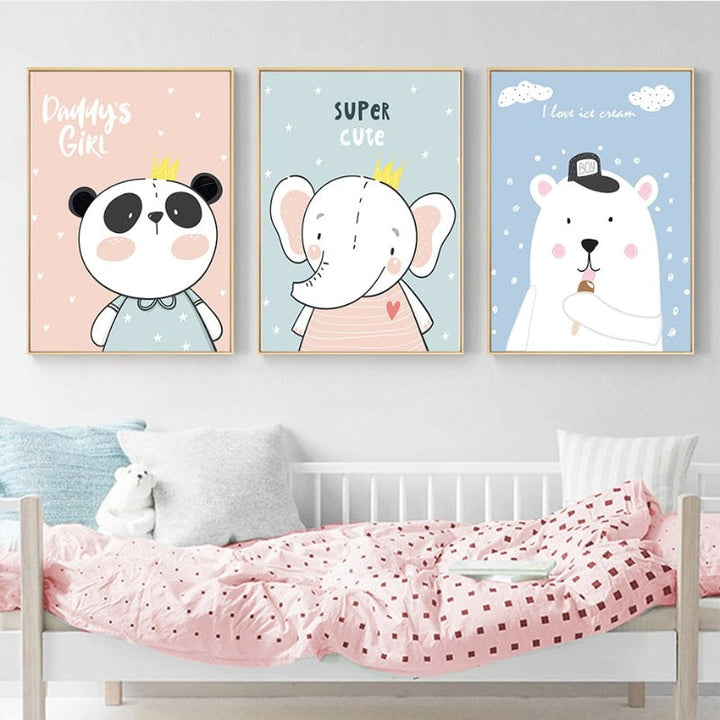 Baby Jungle Safari - Canvas Wall Art Painting | Bowlift