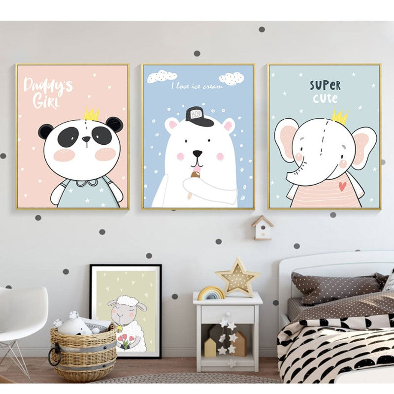 Baby Jungle Safari - Canvas Wall Art Painting | Bowlift