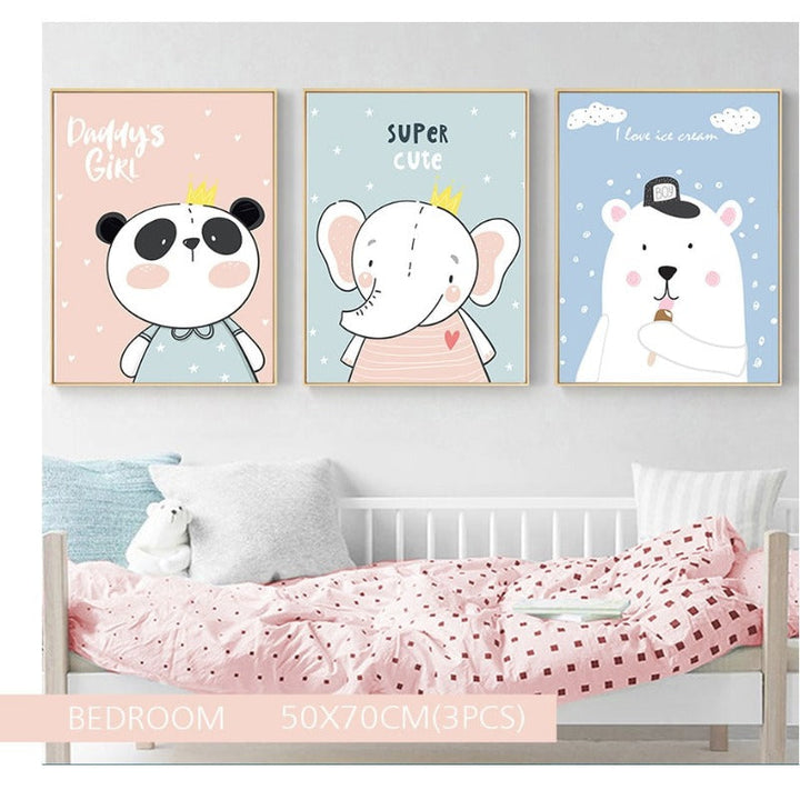 Baby Jungle Safari - Canvas Wall Art Painting | Bowlift