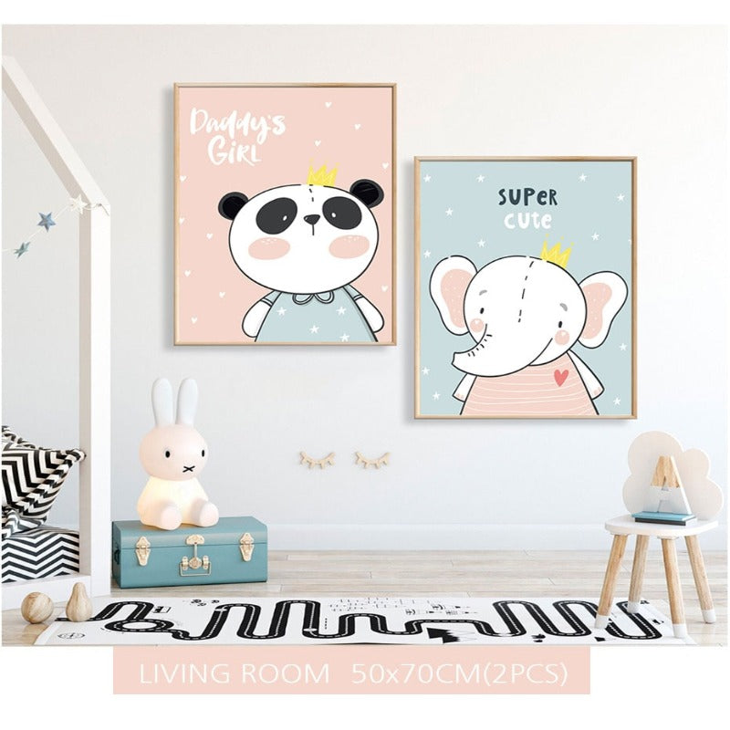 Baby Jungle Safari - Canvas Wall Art Painting | Bowlift