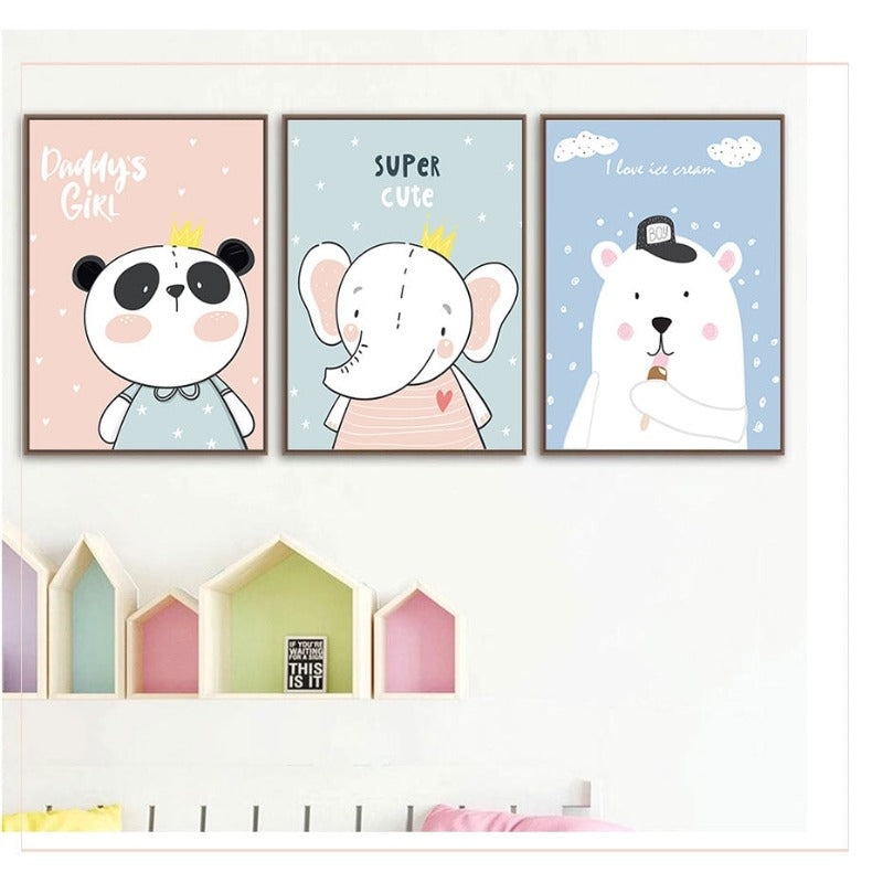 Baby Jungle Safari - Canvas Wall Art Painting | Bowlift