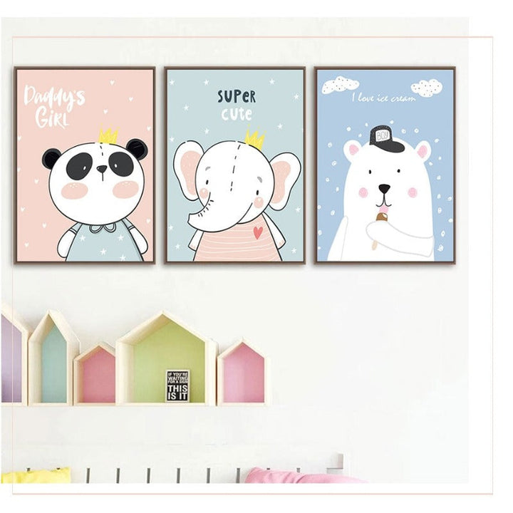 Baby Jungle Safari - Canvas Wall Art Painting | Bowlift