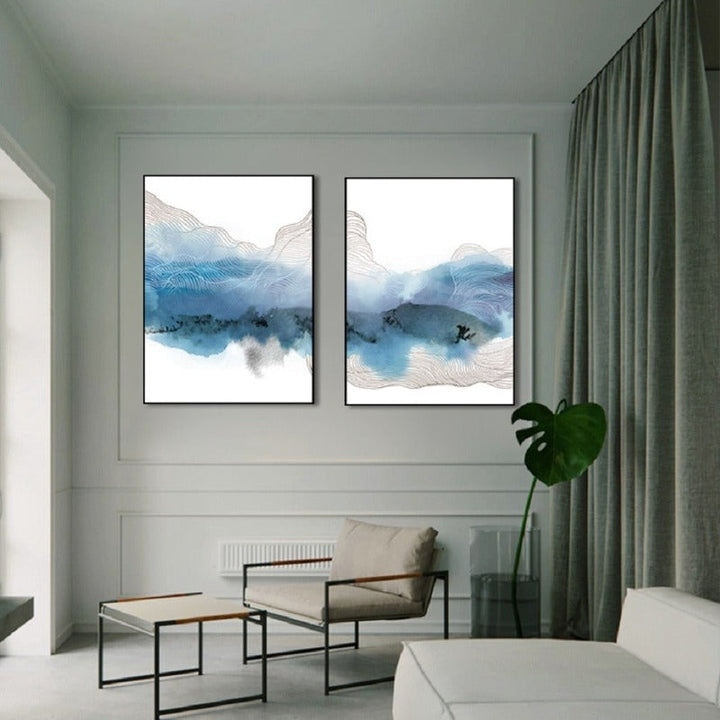 Blue Modern Art - Canvas Wall Art Paintings | Bowlift
