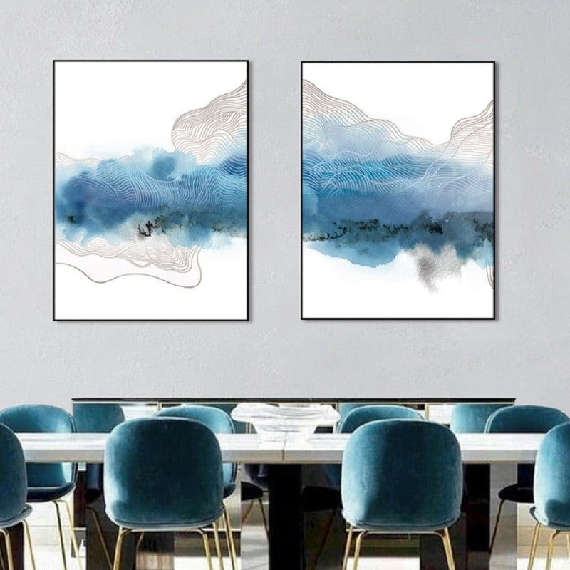 Blue Modern Art - Canvas Wall Art Paintings | Bowlift