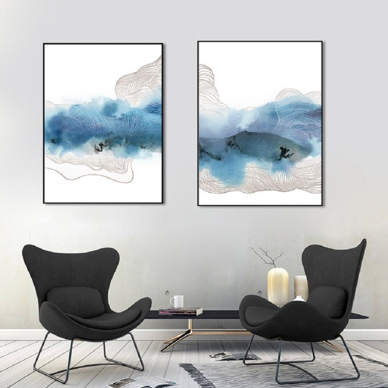 Blue Modern Art - Canvas Wall Art Paintings | Bowlift