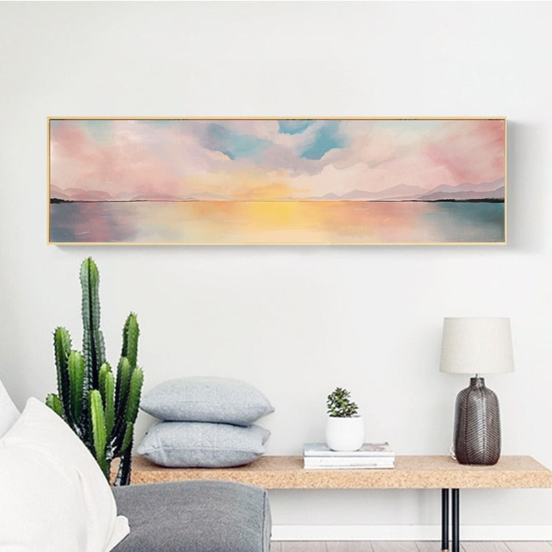 Panoramic Landscape Scene Abstract - Canvas Wall Art Painting | Bowlift