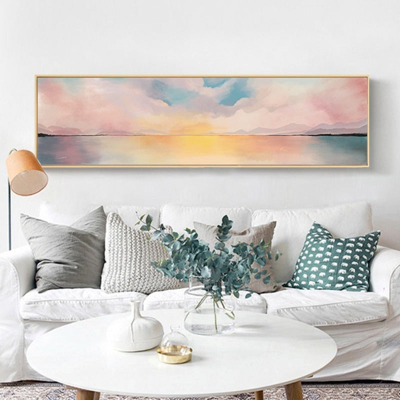 Panoramic Landscape Scene Abstract - Canvas Wall Art Painting | Bowlift