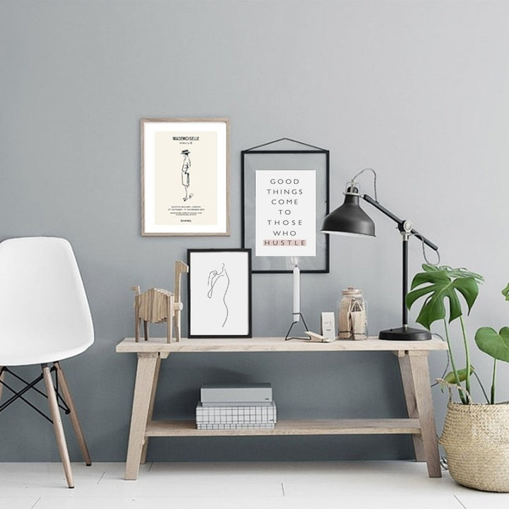 Scandinavia Posters Rose Prints Life Quote Minimalist - Canvas Wall Art Painting | Bowlift