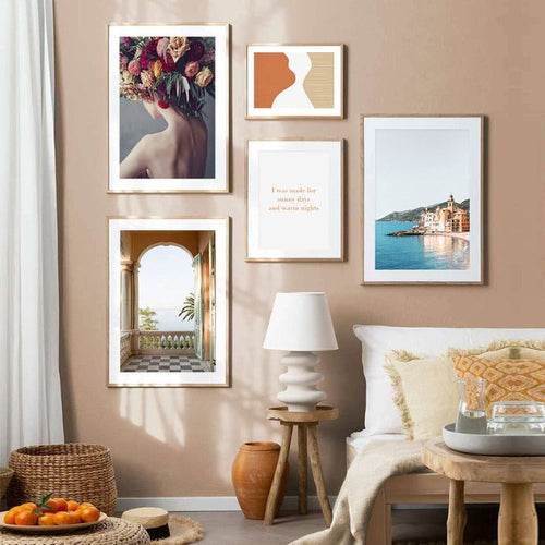 Beautiful Scenic Floral Girl Abstract - Canvas Wall Art Painting | Bowlift