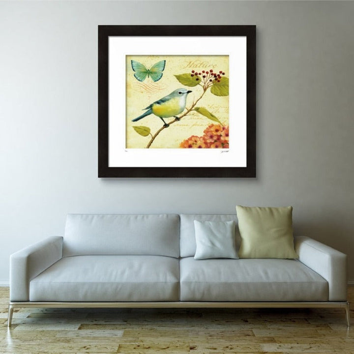 Vintage Europe Birds Butterfly Flowers - Canvas Wall Art Painting | Bowlift