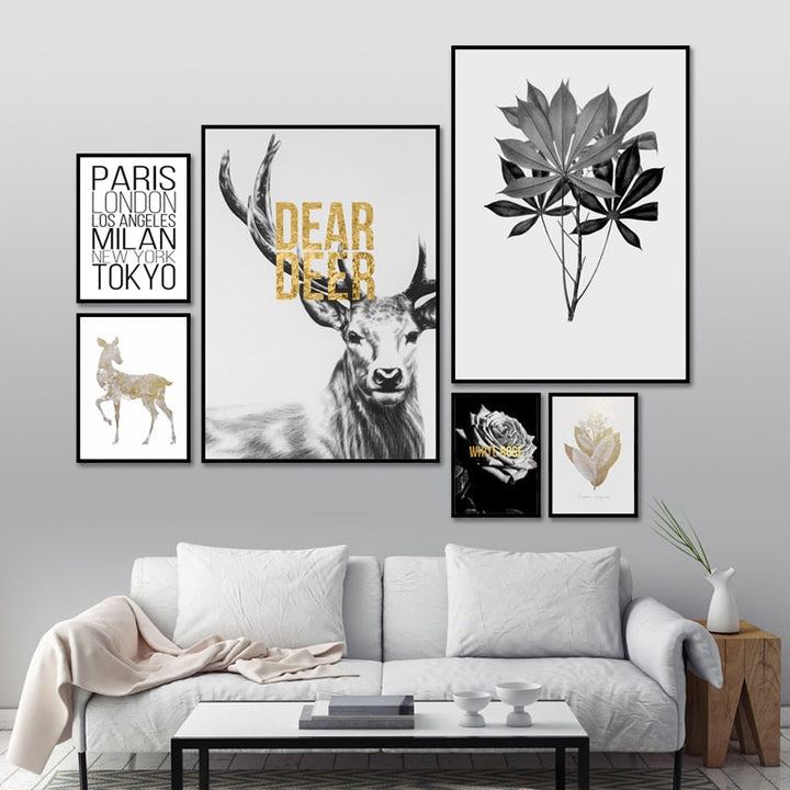 Deer Gallery - Canvas Wall Art Painting | Bowlift