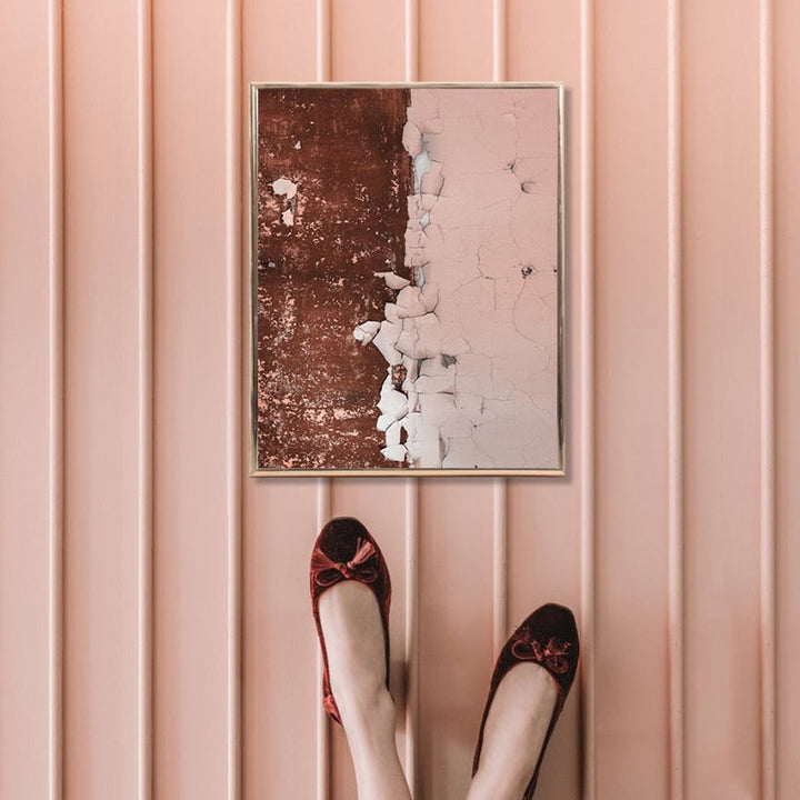Abstract Rusty Pink Prints - Canvas Wall Art Painting | Bowlift