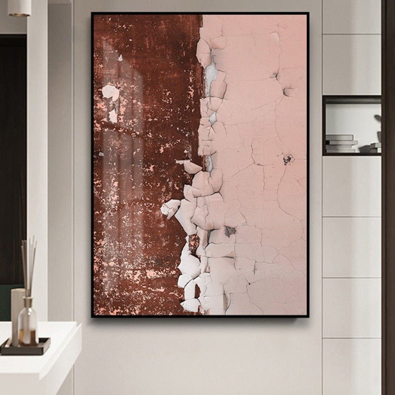 Abstract Rusty Pink Prints - Canvas Wall Art Painting | Bowlift