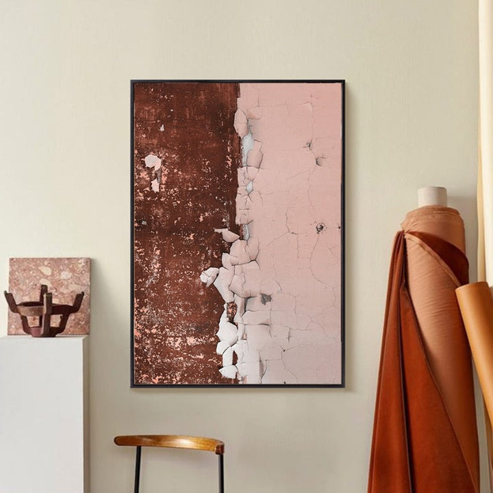 Abstract Rusty Pink Prints - Canvas Wall Art Painting | Bowlift