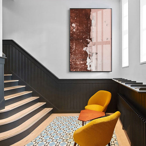 Abstract Rusty Pink Prints - Canvas Wall Art Painting | Bowlift