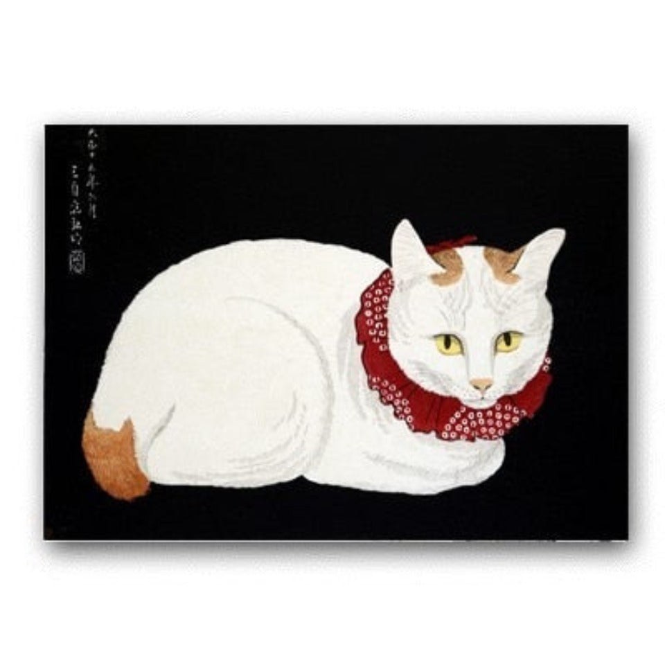 Red Scarf Cat - Canvas Wall Art Painting | Bowlift