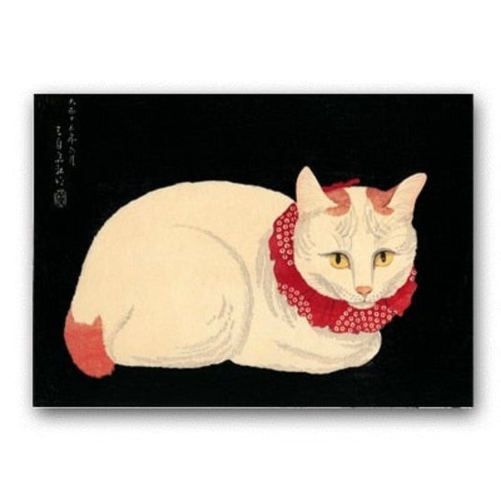Red Scarf Cat - Canvas Wall Art Painting | Bowlift