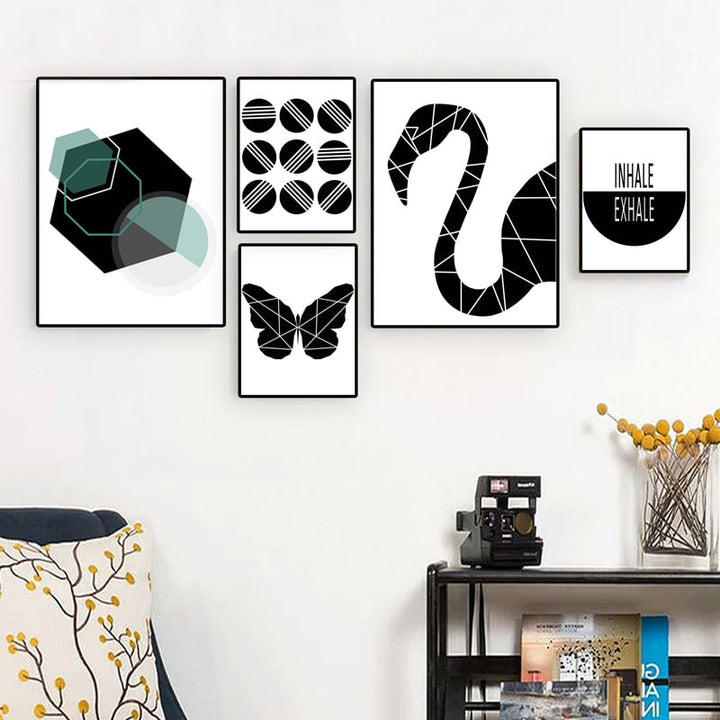 Geometric In Black - Canvas Wall Art Painting | Bowlift