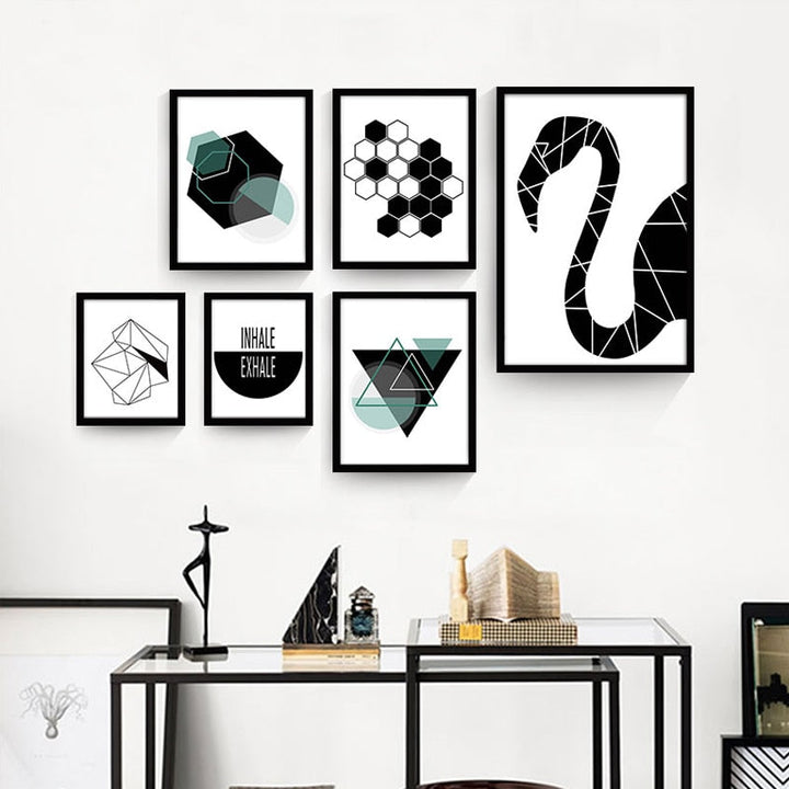 Geometric In Black - Canvas Wall Art Painting | Bowlift