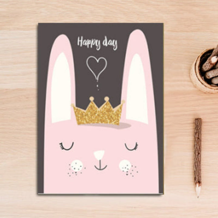 Nordic Friendly Cartoon Bear Rabbit - Canvas Wall Art Painting | Bowlift