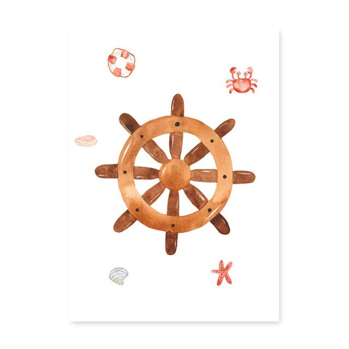 Sailboat Lighthouse Anchor Nursery Boy Wall Art Prints Decor - Canvas Wall Art Painting | Bowlift