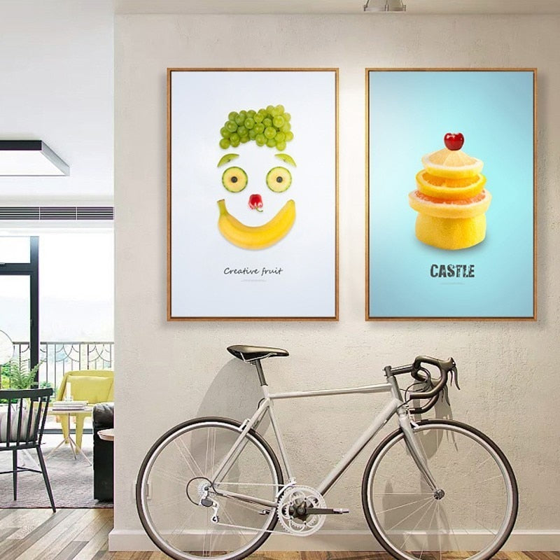 Dancing Cool Fruits - Canvas Wall Art Painting | Bowlift
