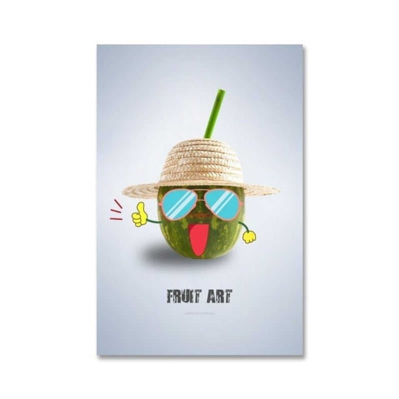 Dancing Cool Fruits - Canvas Wall Art Painting | Bowlift