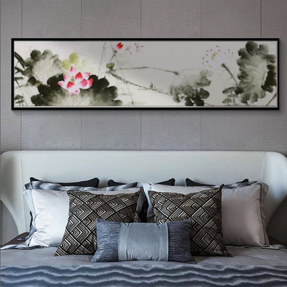 Watercolor Lotus Chinese Canvas Paintings Flower | Bowlift