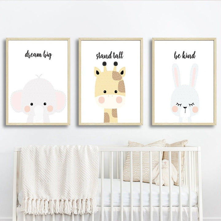 Sweet Wondland Animals - Canvas Wall Art Painting | Bowlift