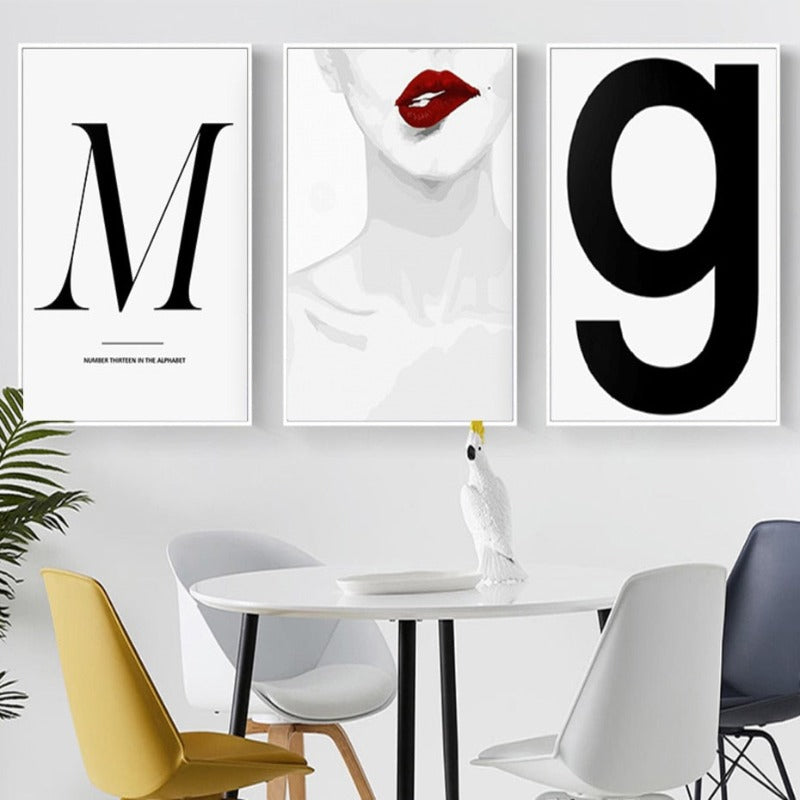 Makeup Fashion Beauty Red Lips  - Canvas Wall Art Painting | Bowlift