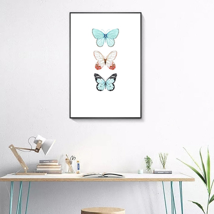 Butterfly Feather Flamingo - Canvas Wall Art Painting | Bowlift