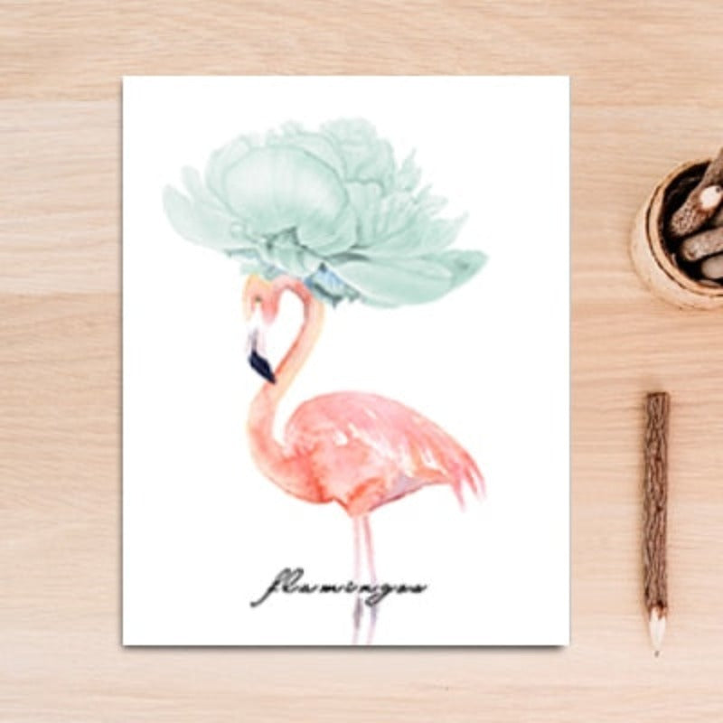 Butterfly Feather Flamingo - Canvas Wall Art Painting | Bowlift