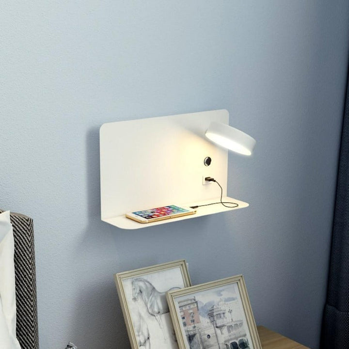BowLift | LED Bed Lamp Wall Lamp with USB Charger