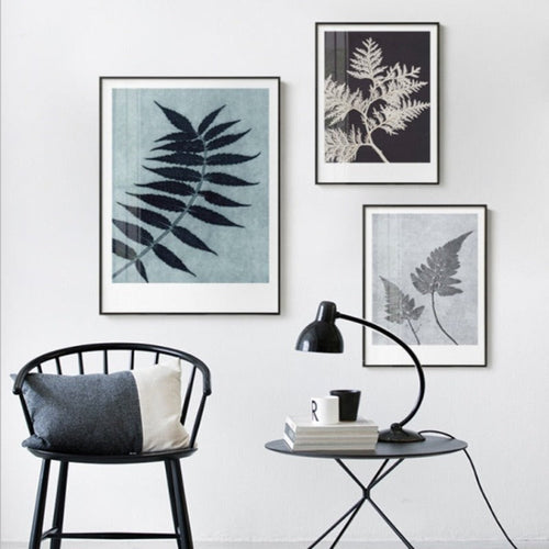 Vintage Green Leaves Plants Specimen - Canvas Wall Art Painting | Bowlift