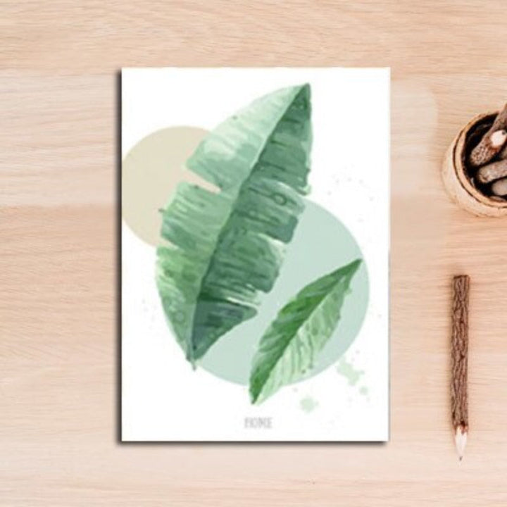 Nordic Refreshing Green Leaves - Canvas Wall Art Painting | Bowlift