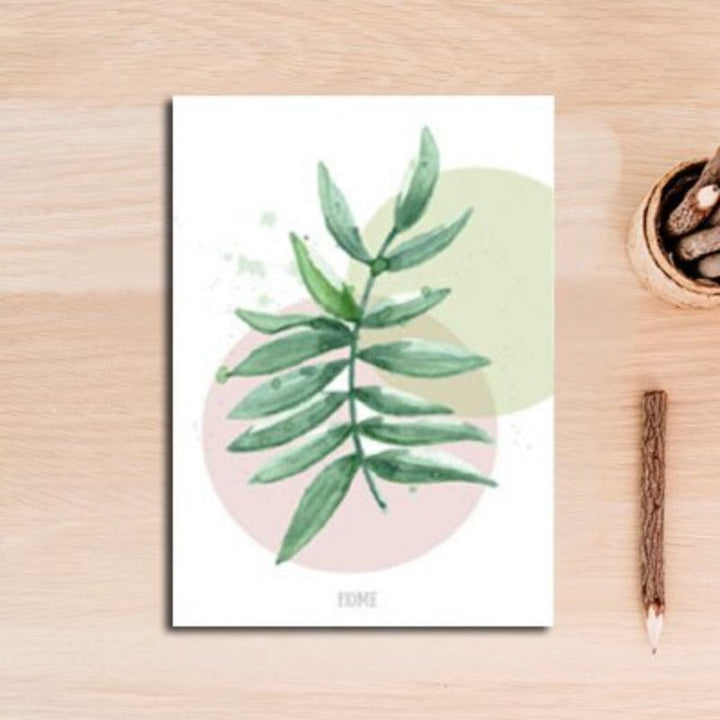 Nordic Refreshing Green Leaves - Canvas Wall Art Painting | Bowlift