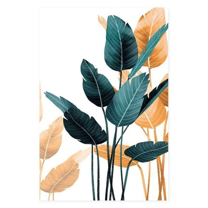 Modern Tropic Plants Leaves Print Poster - Canvas Wall Art Painting | Bowlift
