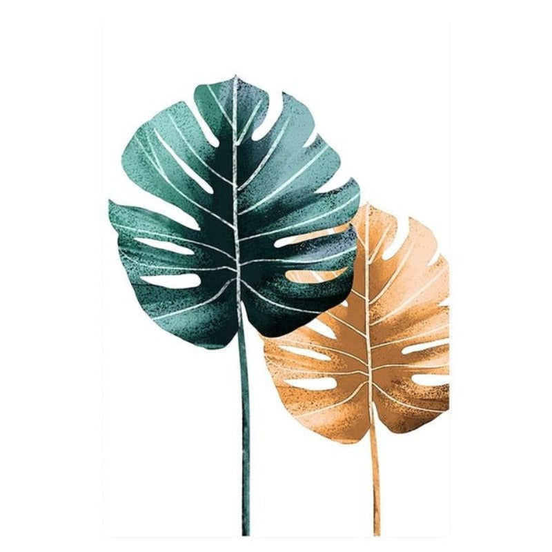 Modern Tropic Plants Leaves Print Poster - Canvas Wall Art Painting | Bowlift
