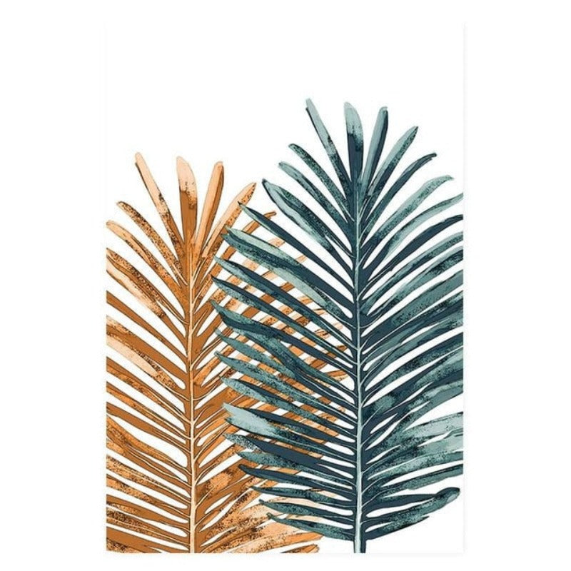 Modern Tropic Plants Leaves Print Poster - Canvas Wall Art Painting | Bowlift