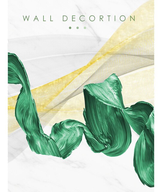 Green Ink Flow - Canvas Wall Art Painting | Bowlift
