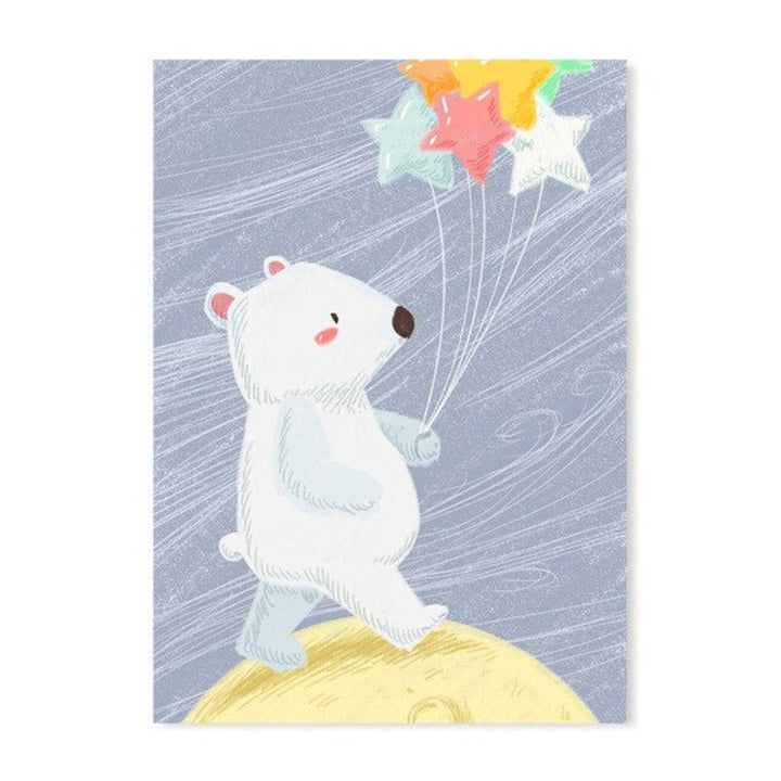 Cartoon Animals Nursery - Canvas Wall Art Painting | Bowlift