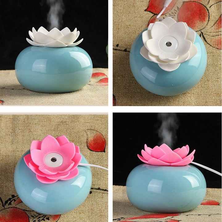 BowLift | Lotiscent | Ceramic Lotus Aroma Humidifier – Ultrasonic Essential Oil Diffuser for Relaxation & Wellness